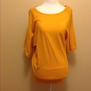 New Directions studded shoulders sweater top.